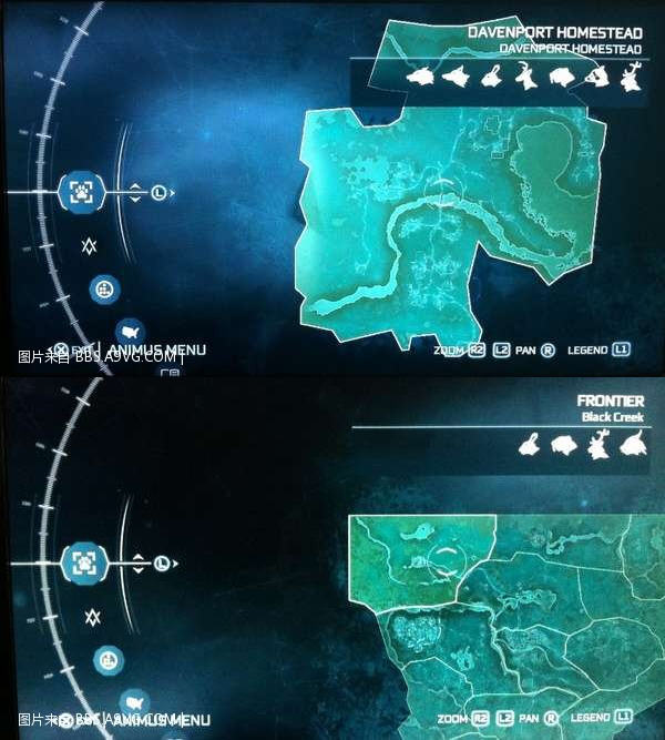 刺客信条3HOMESTEAD&FRONTIER狩猎地图全集_刺客信条3 狩猎地图