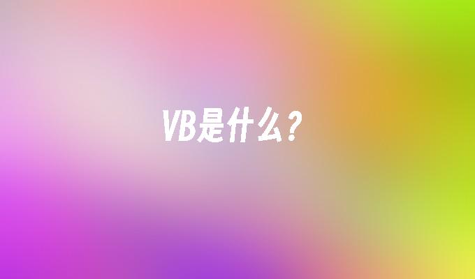 VB是什么?