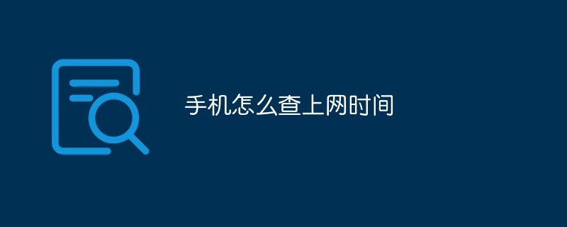 手机怎么查上网时间