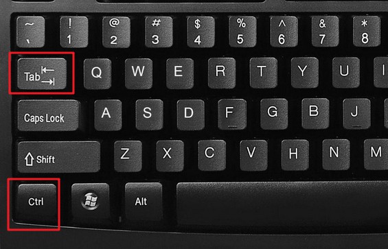 Ctrl+Tab　功能：以小菜单方式向下切换标签(窗口)