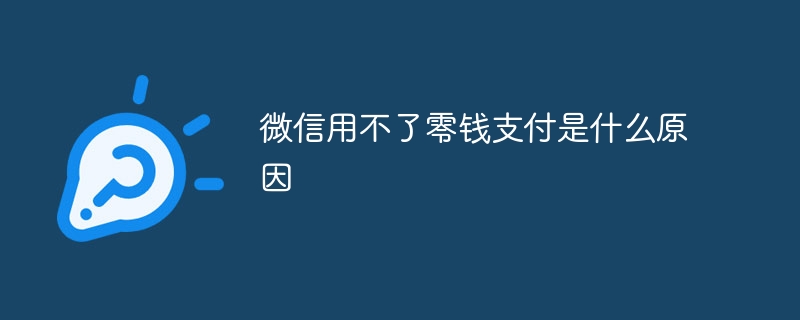 微信用不了零钱支付是什么原因