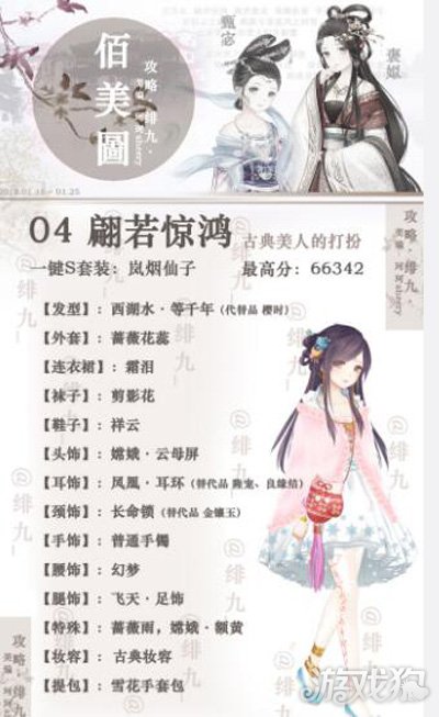 暖暖环游世界百美图第四关翩若惊鸿怎么搭配