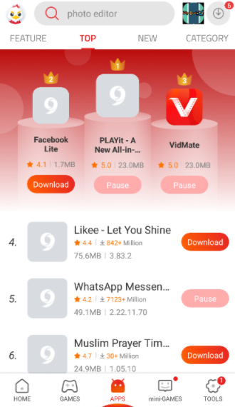 apps软件下载_9apps正版v4.1.6.27手机app下载