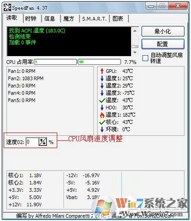 cpu风扇转速调节的方法,SpeedFancpu风扇转速调节器如何使用?