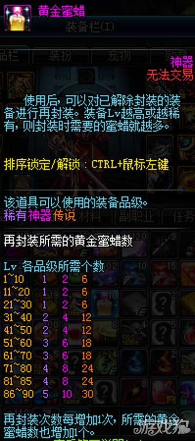 地下城与勇士黄金蜜蜡的作用和获得方法