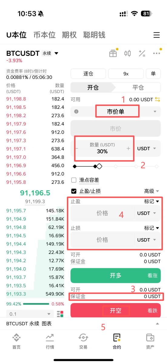币安进行永续合约的做多和做空