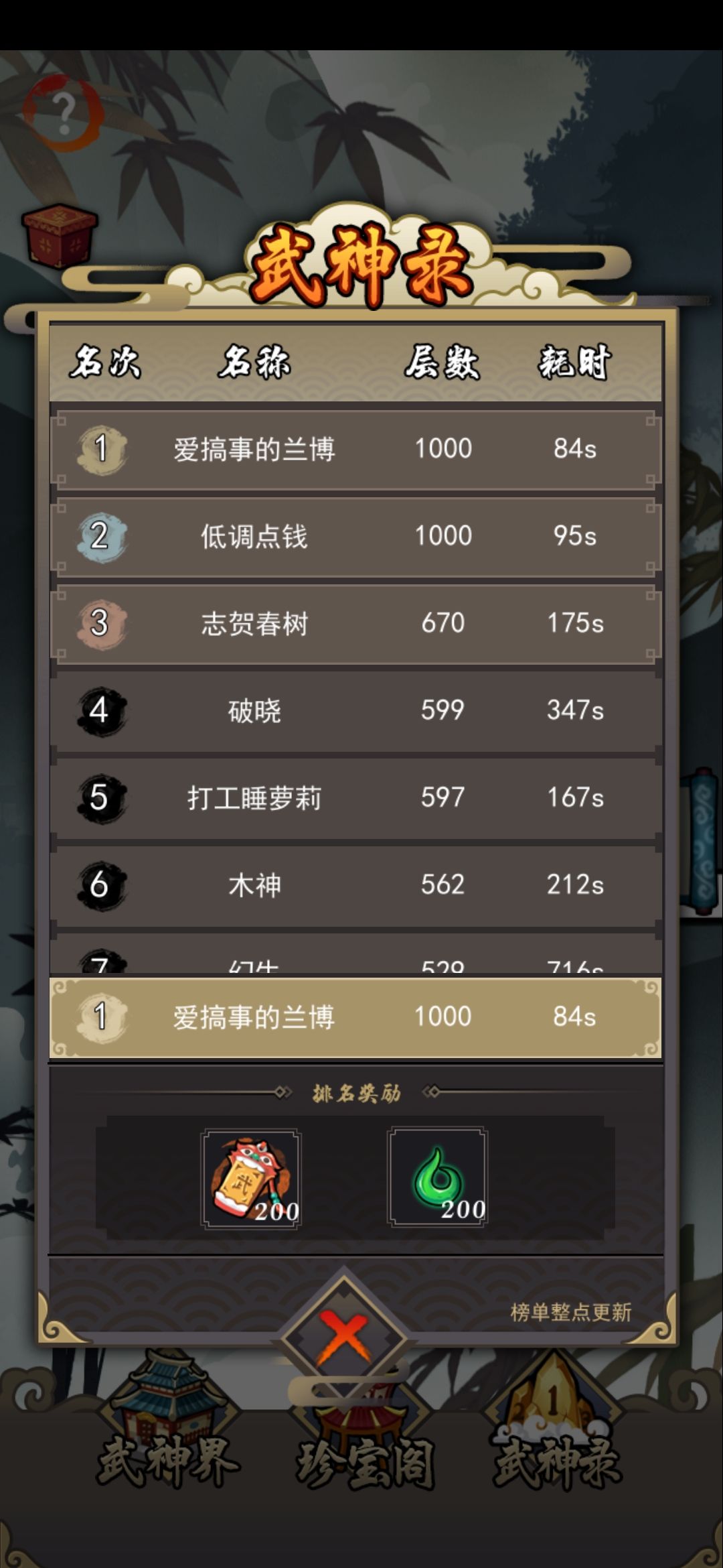 琉生传武道试炼1000层怎么打?_琉生传搭配