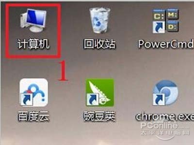 1、用鼠标右键点击下图电脑桌面上的“计算机”图标