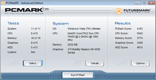 神舟 承龙U450 PCMark测试